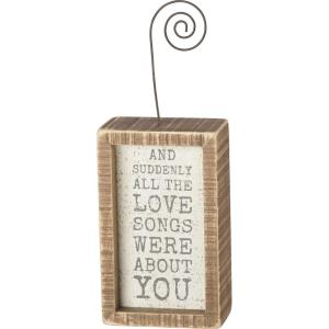 image:imagePrimitives by Kathy 38997 Inset Photo Holder Block 3 X 4 Love You MoreAll the Love Songs