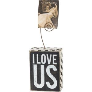 image:imagePrimitives by Kathy 38997 Inset Photo Holder Block 3 X 4 Love You MoreBlack