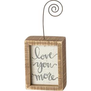 image:imagePrimitives by Kathy 38997 Inset Photo Holder Block 3 X 4 Love You MoreLove You More