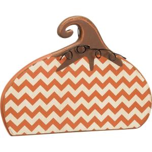 image:imagePrimitives by Kathy Chunky Shelf Sitter 85 x 625Inch Chevron PumpkinChevron Pumpkin
