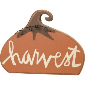 image:imagePrimitives by Kathy Chunky Shelf Sitter 85 x 625Inch Chevron PumpkinHarvest Pumpkin
