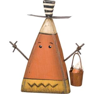 image:imagePrimitives by Kathy Chunky Sitter Candy Corn Man Halloween Figurine Decoration 21157