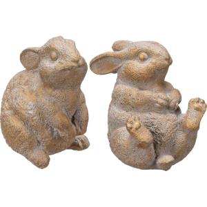 image:imagePrimitives by Kathy Collectable Cement Rabbit Set Figurines