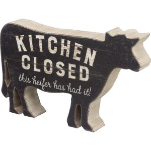 image:imagePrimitives by Kathy Funny Farmhouse Sign Kitchen Closed This Heifer Has Had It Cow Shaped Sitter 7 x 45 Rustic Home Dcor Distressed Details Designed for Easy Shelf amp Tabletop Display