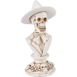 image:imagePrimitives by Kathy Gentleman Seasonal Decor Skeleton Resin Figurine Halloween Collection Bronze Accents Ideal Home Accent