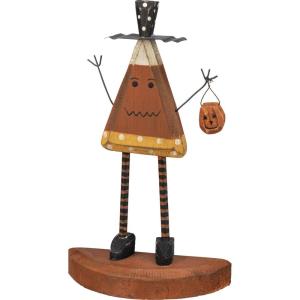 image:imagePrimitives by Kathy Halloween Decor  Wooden Candy Corn Standing Man 45x8 inches Black Orange White