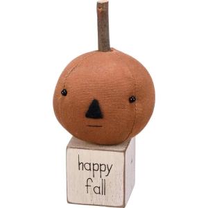 image:imagePrimitives by Kathy Happy Fall Pumpkin Head Decorative Sitter