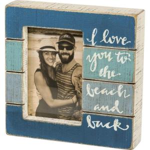 image:imagePrimitives by Kathy I Love You To The Beach And Back Decorative Picture FrameBeach Blues  White Weathered
