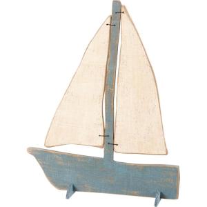 image:imagePrimitives by Kathy Sailboat Decorative Sitter Blue 10 x 12 x 025