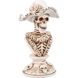 image:imagePrimitives by Kathy Seasonal Home Decor Lady Skeleton Figurine  Resin Off White and Bronze Halloween