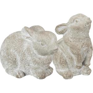 image:imagePrimitives by Kathy Sm Bunny 250 Inches x 325 Inches x 2 Inches Cement Garden Outdoor Statues Set