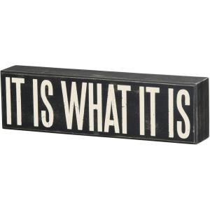 image:imagePrimitives by Kathy 104041 Classic Black and White Box Sign 5 x 4Inches Middle FingerNeutral