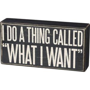 image:imagePrimitives by Kathy 104041 Classic Black and White Box Sign 5 x 4Inches Middle FingerWhat I Want