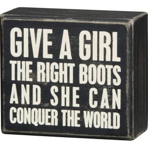 image:imagePrimitives by Kathy 22200 Classic Box Sign 4 x 35Inches Conquer The World