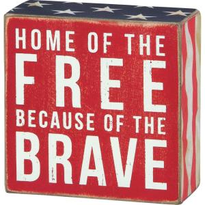 image:imagePrimitives by Kathy 23148 Patriotic Box Sign 4 x 4 Home Of The Free