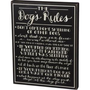 image:imagePrimitives by Kathy 31243 The Dogs Rules Box Sign 1325 x 17