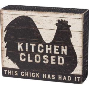 image:imagePrimitives by Kathy 39386 Distressed Box Sign Kitchen Closed  Black