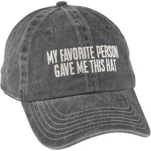 image:imagePrimitives by Kathy Baseball Cap  My Favorite Person Gave Me This Hat Stonewashed Black with Adjustable Metal Buckle