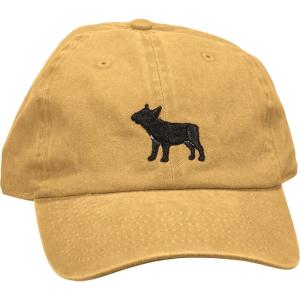 image:imagePrimitives by Kathy Baseball Cap Love My Frenchie Yellow with Black Embroidered Silhouette Adjustable fit Metal Buckle