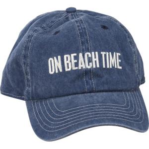 image:imagePrimitives by Kathy Baseball Cap On Beach Time Stonewashed Blue Unisex with Adjustable Metal Buckle