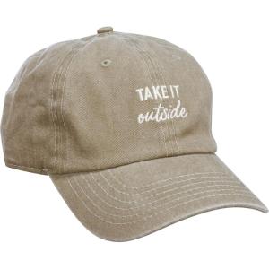 image:imagePrimitives by Kathy Baseball Cap Take It Outside Stonewashed Khaki Adjustable fit Metal Buckle
