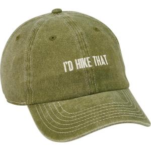 image:imagePrimitives by Kathy Funny Hiking Hat Id Hike that Embroidered Sentiment Box Sign Style Adjustable Naturally Distressed Stonewashed Cotton Baseball Cap Outdoor Green