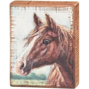 image:imagePrimitives by Kathy Horse Wooden Block Sign 4 x 5
