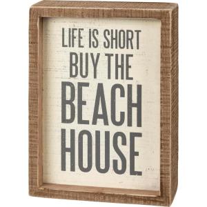 image:imagePrimitives by Kathy Inspirational Beach House Sign Natural Wood Frame with Inset Design Rustic Beach Decor with Distressed Details 5 by 7 Inches Designed for Wall or Tabletop Display