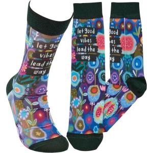 image:imagePrimitives by Kathy Novelty Socks  Good Vibes One Size Unisex LOL Collection