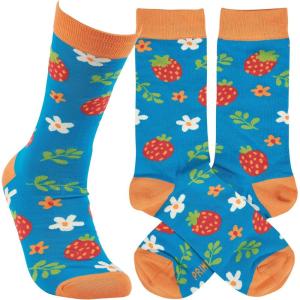 image:imagePrimitives by Kathy Novelty Socks  Strawberry Art One Size Unisex LOL Collection