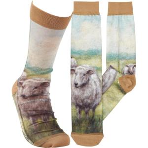 image:imagePrimitives by Kathy Novelty Socks  White Sheep One Size Unisex LOL Collection