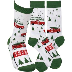 image:imagePrimitives by Kathy Novelty Socks Colorful socks feature woven designscoordinating Merry Christmas Fresh Trees sentimentgiftable socksCotton nylon spandex One size fits most LOL Collection