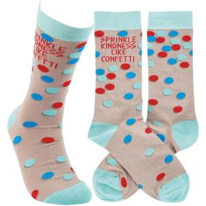 image:imagePrimitives by Kathy Spread Kindness Like Confetti Novelty Socks One Size Unisex LOL Collection