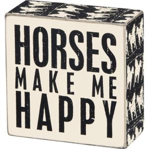 image:imagePrimitives by Kathy Square Box Sign 4Inch Horses