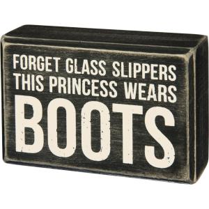 image:imagePrimitives by Kathy This Princess Wears Boots Box Sign 45x3 inches