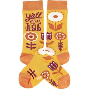 image:imagePrimitives by Kathy Yall Need Jesus Novelty Socks One Size Unisex LOL Collection