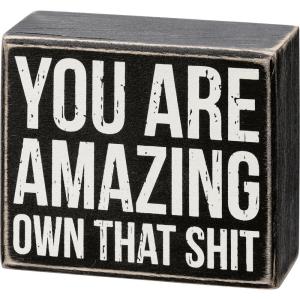 image:imagePrimitives by Kathy You Are Amazing Own That Shit Home Dcor Sign