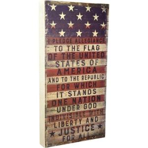 image:imagePrimitives by Kathy 31558 Rustic Patriotic Box Sign 9 x 18Inches Pledge to The Flag
