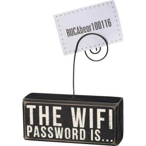image:imagePrimitives by Kathy 37176 Wood Photo Holder Block The WIFI Password Is450 x 2 x 150  Plus Wire