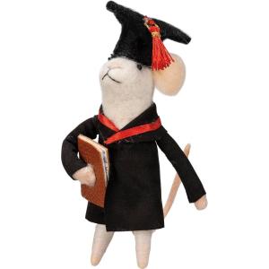 image:imagePrimitives by Kathy Collectible Felt Critter 55inch Graduate Mouse Wearing a Graduation Cap and Gown Holding a Diploma Attach to Gift or Create Tiered Tray or tablescape for Grad Party