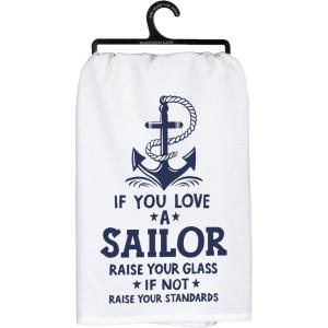 image:imagePrimitives by Kathy Decorative Kitchen Towel  Love a Sailor 28 x 28