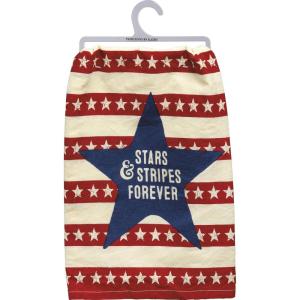 image:imagePrimitives by Kathy Home Dcor Dish Towel with Stars amp Stripes Forever Sentiment