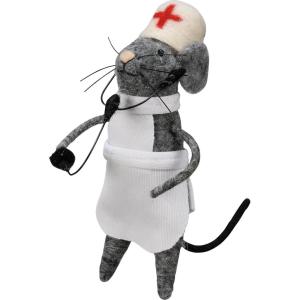 image:imagePrimitives by Kathy Nurse Mouse Collectible Felt Critter 55inch Wearing a Nurse Uniform with Stethoscope Healthcare Hero amp Office Decor or Career Event Display