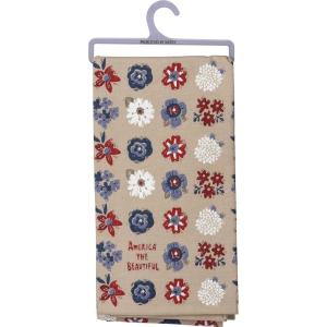 image:imagePrimitives by Kathy Patriotic Dish Towel 20x 26 Bold Stripes  Bright Stars  Brave HeartsDurability