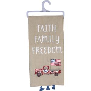 image:imagePrimitives by Kathy Patriotic Dish Towel 20x 26 Bold Stripes  Bright Stars  Brave HeartsFaith Freedom