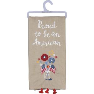 image:imagePrimitives by Kathy Patriotic Dish Towel 20x 26 Bold Stripes  Bright Stars  Brave HeartsProud American