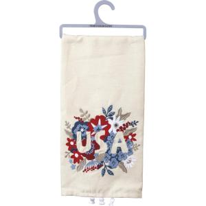 image:imagePrimitives by Kathy Patriotic Dish Towel 20x 26 Bold Stripes  Bright Stars  Brave HeartsUSA