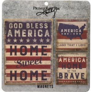 image:imagePrimitives by Kathy Patriotic Magnets Set of 3 America