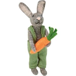 image:imagePrimitives by Kathy Garden Rabbit Collectible Felt Critter 975inch with Handmade Details Holding Large Carrot use for Tiered Tray or Tablescape with Our Other Easter amp Spring Figures and Decor