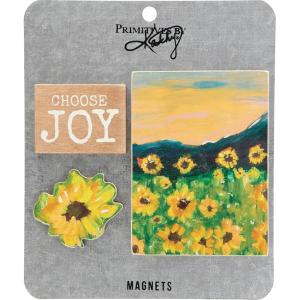 image:imagePrimitives by Kathy Sunshine and Sunflowers Magnet Set3 x 4  2 x 175  2 x 150